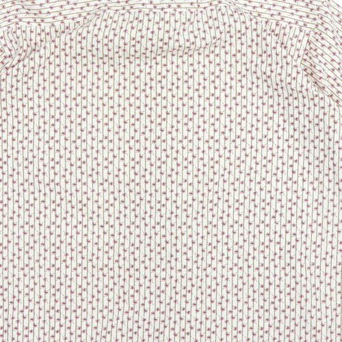 Water Game Mens White Striped   Button-Up Size L