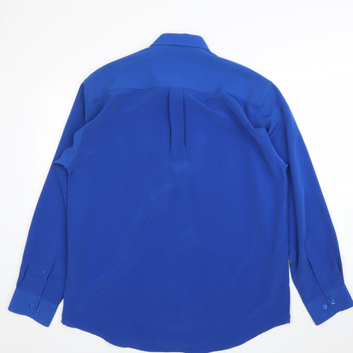 Tom Hagan Mens Blue    Button-Up Size L