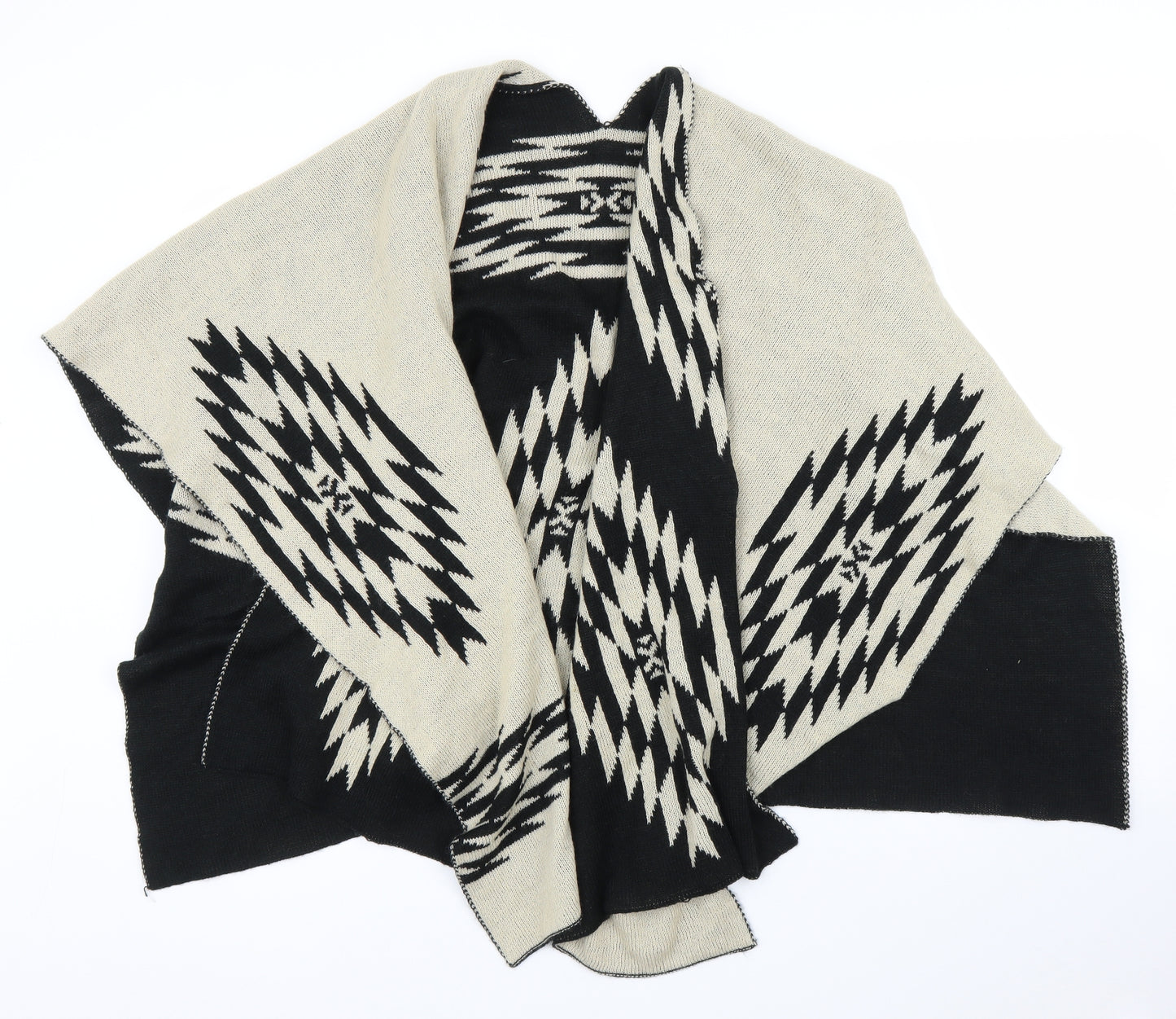 Preworn Womens Beige Geometric  Cape Jumper One Size