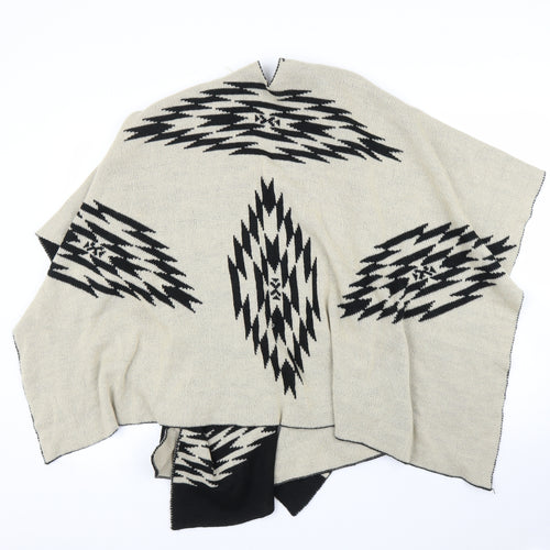 Preworn Womens Beige Geometric  Cape Jumper One Size