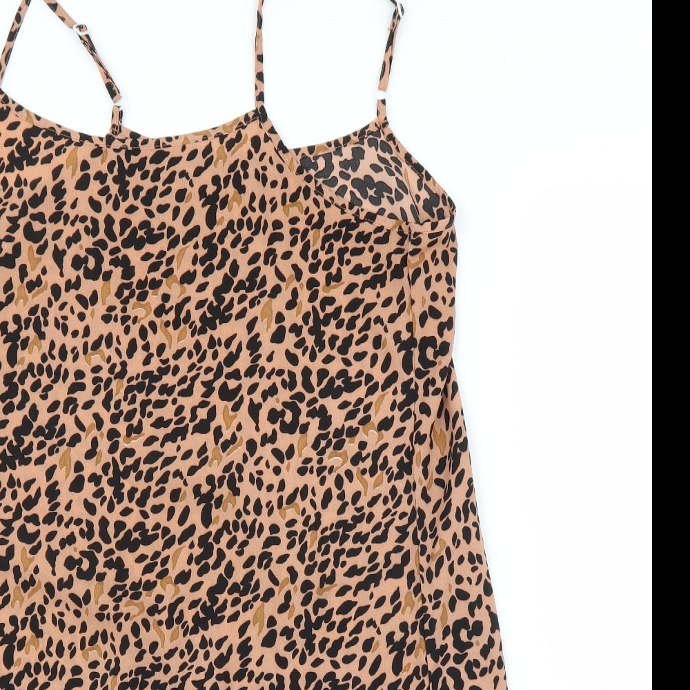 SheIn Womens Brown Animal Print  Camisole Blouse Size L  - Leopard print