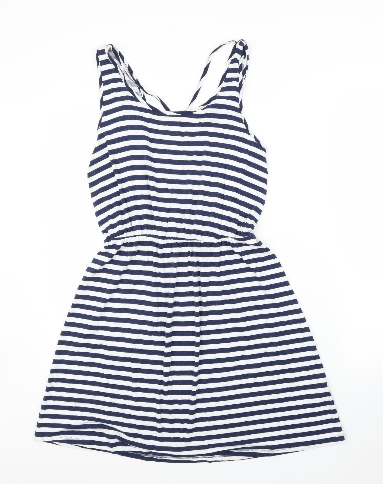 George Womens Blue Striped  A-Line  Size M
