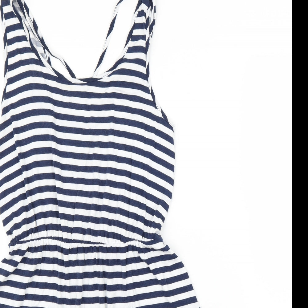 George Womens Blue Striped  A-Line  Size M