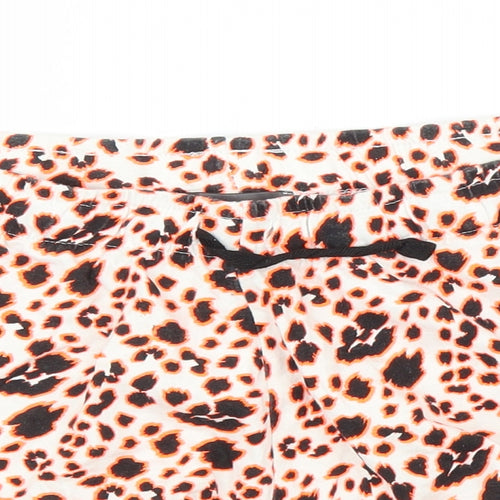 Primark Womens Orange Animal Print  Cut-Off Shorts Size M - Leopard print