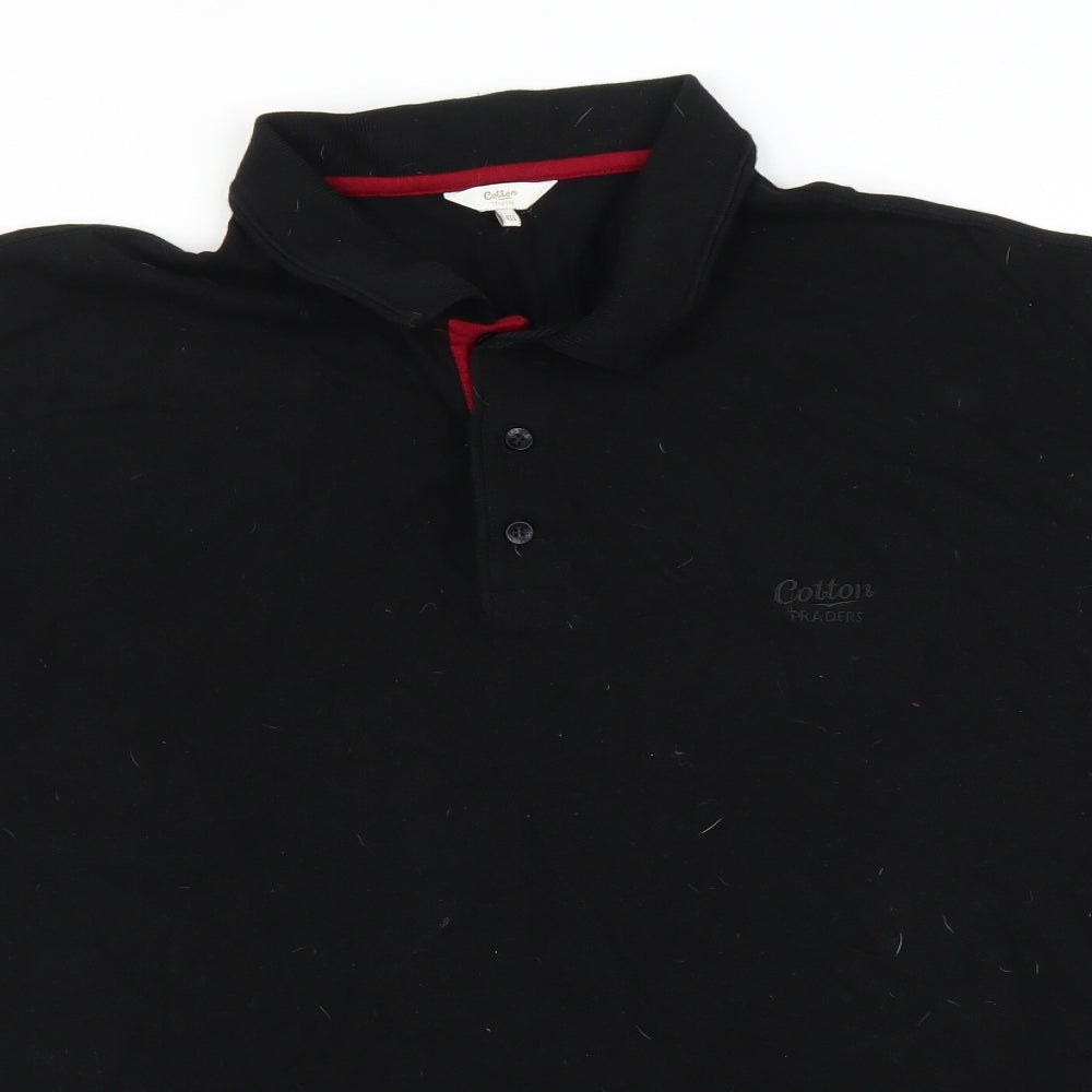 Cotton Traders Mens Black    Polo Size 4XL