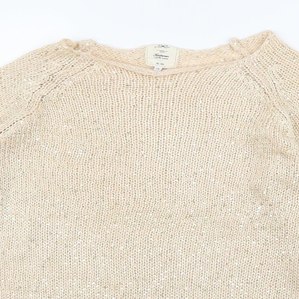 New Look Womens Beige   Pullover Jumper Size 14