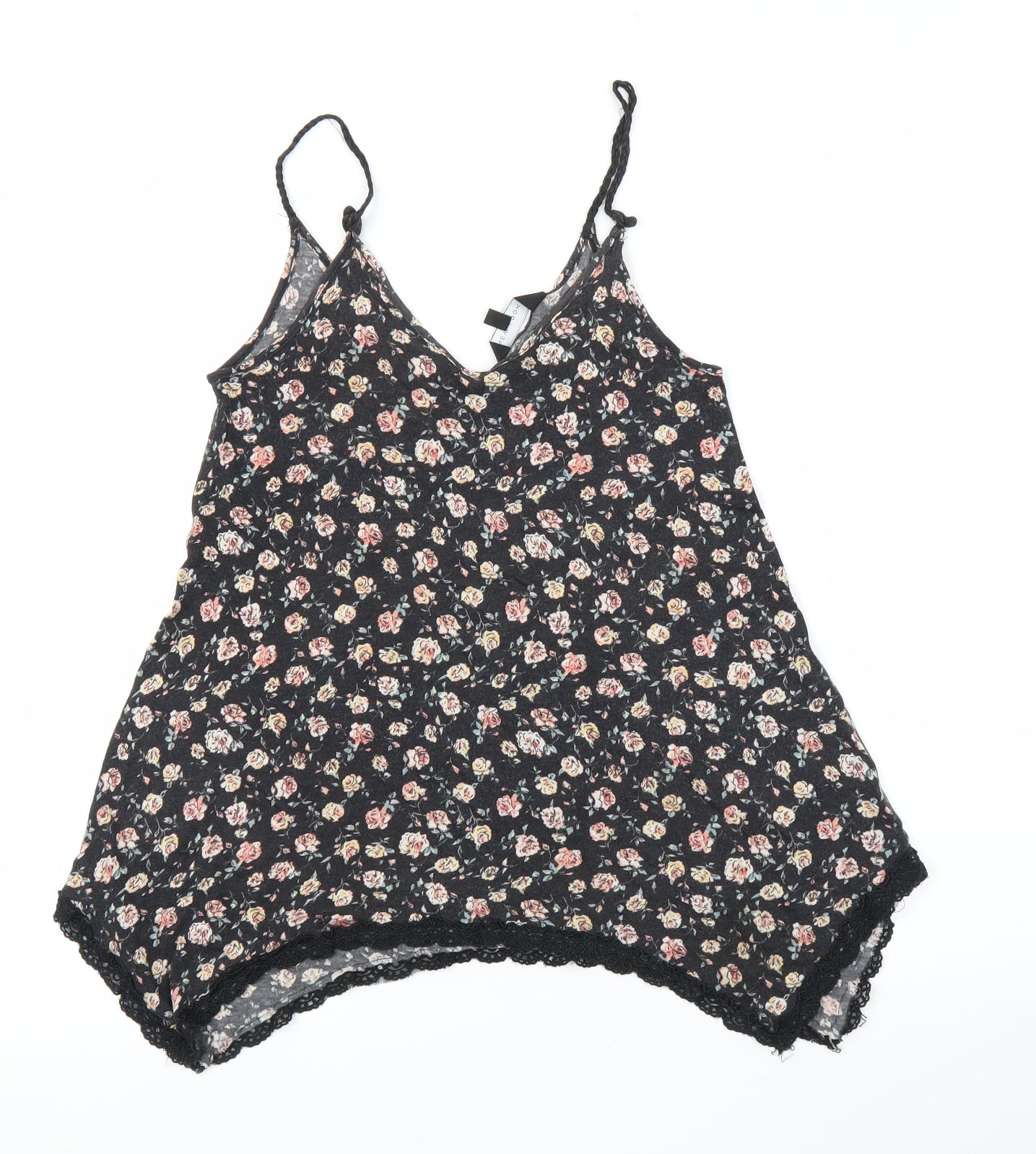 New Look Womens Black Floral  Camisole Blouse Size 8