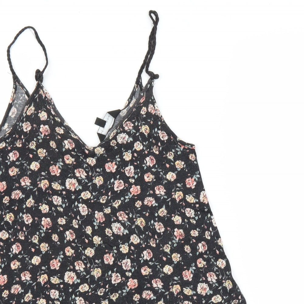 New Look Womens Black Floral  Camisole Blouse Size 8