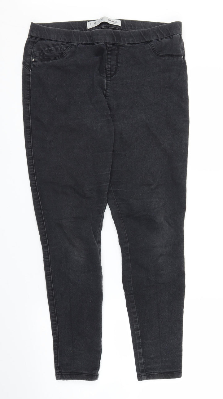 Primark Womens Black Denim Skinny Jeans Size 12 L23 in