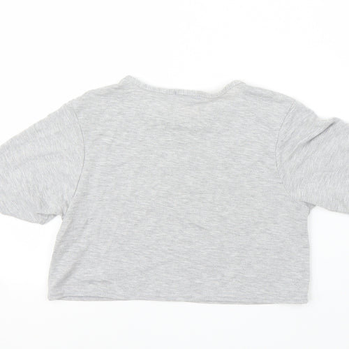I SAW IT FIRST Womens Grey   Cropped T-Shirt Size 8