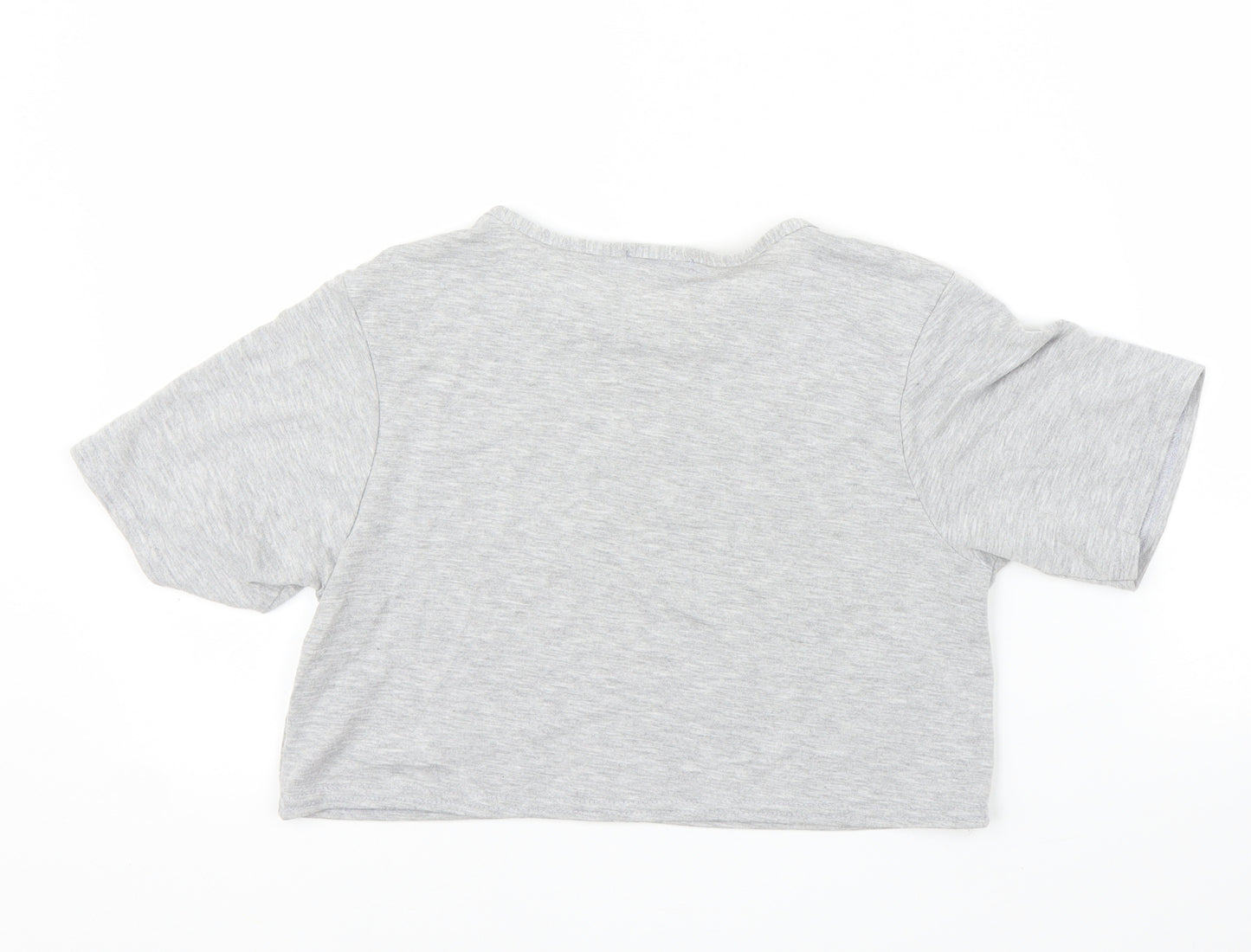 I SAW IT FIRST Womens Grey   Cropped T-Shirt Size 8