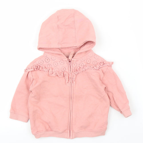 NEXT Girls Pink   Full Zip Jumper Size 9-12 Months