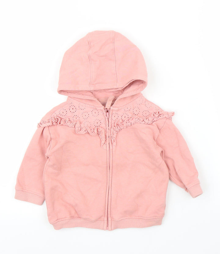 NEXT Girls Pink   Full Zip Jumper Size 9-12 Months