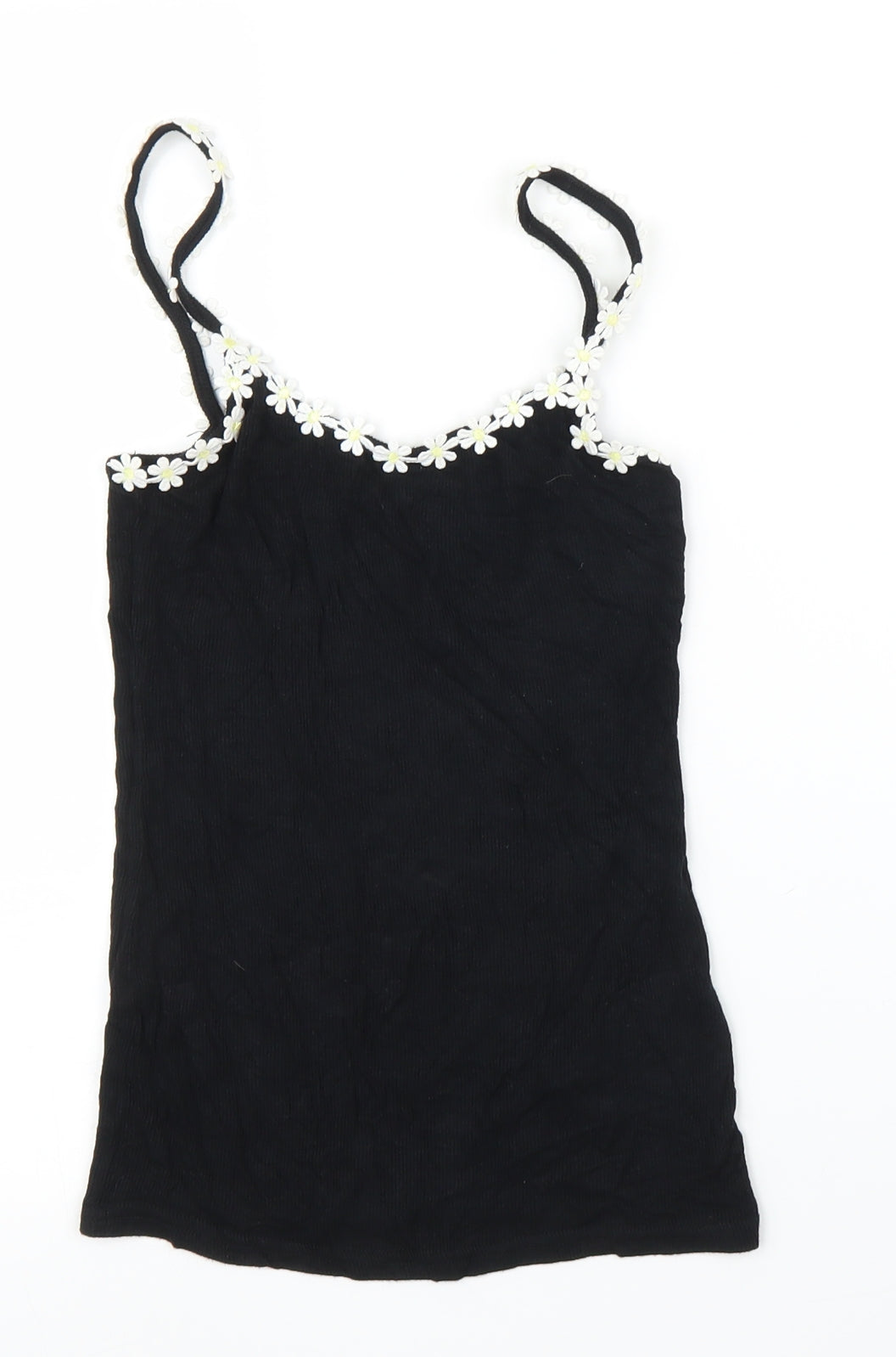 New Look Womens Black Floral  Camisole Blouse Size 8