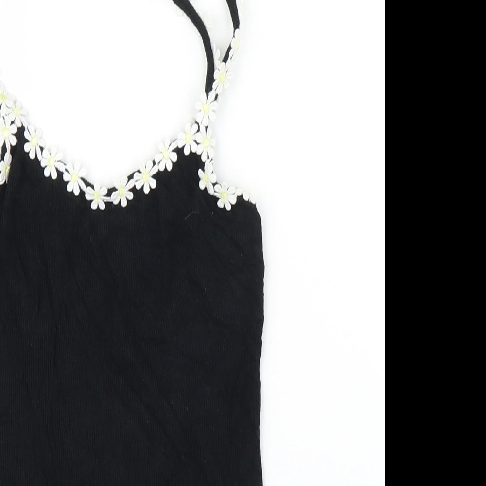 New Look Womens Black Floral  Camisole Blouse Size 8