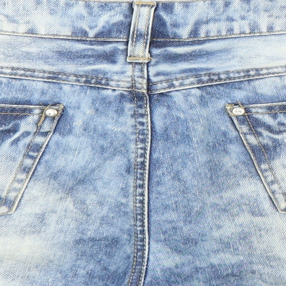 Primak Womens Blue  Denim Cut-Off Shorts Size 14 - Pearls