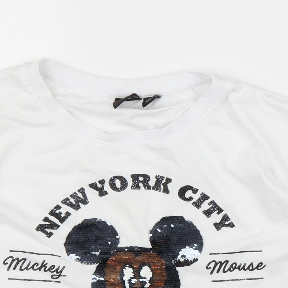 Primark Girls White   Ringer T-Shirt Size 12-13 Years  - Disney