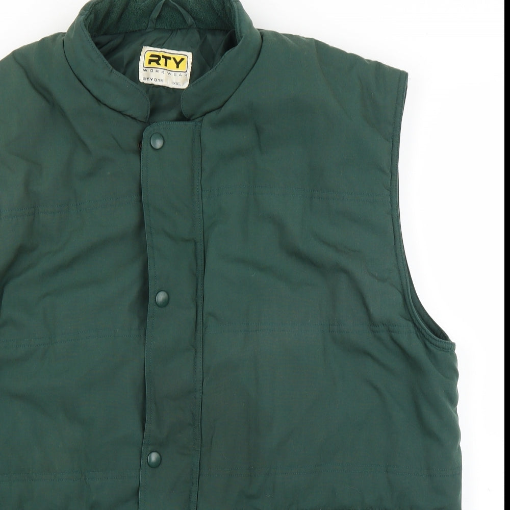 RTY Mens Green   Gilet Coat Size 2XL
