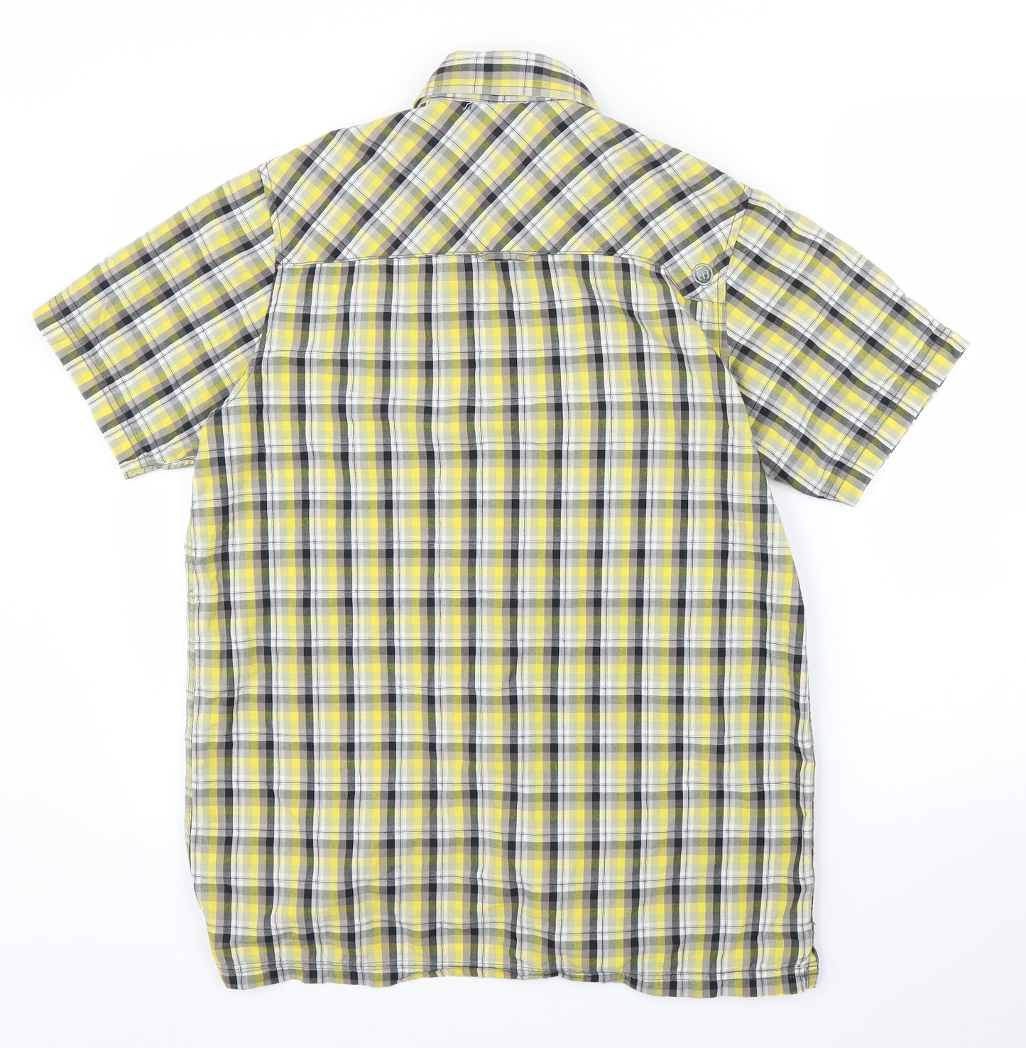 Animal Mens Yellow Plaid   Button-Up Size S