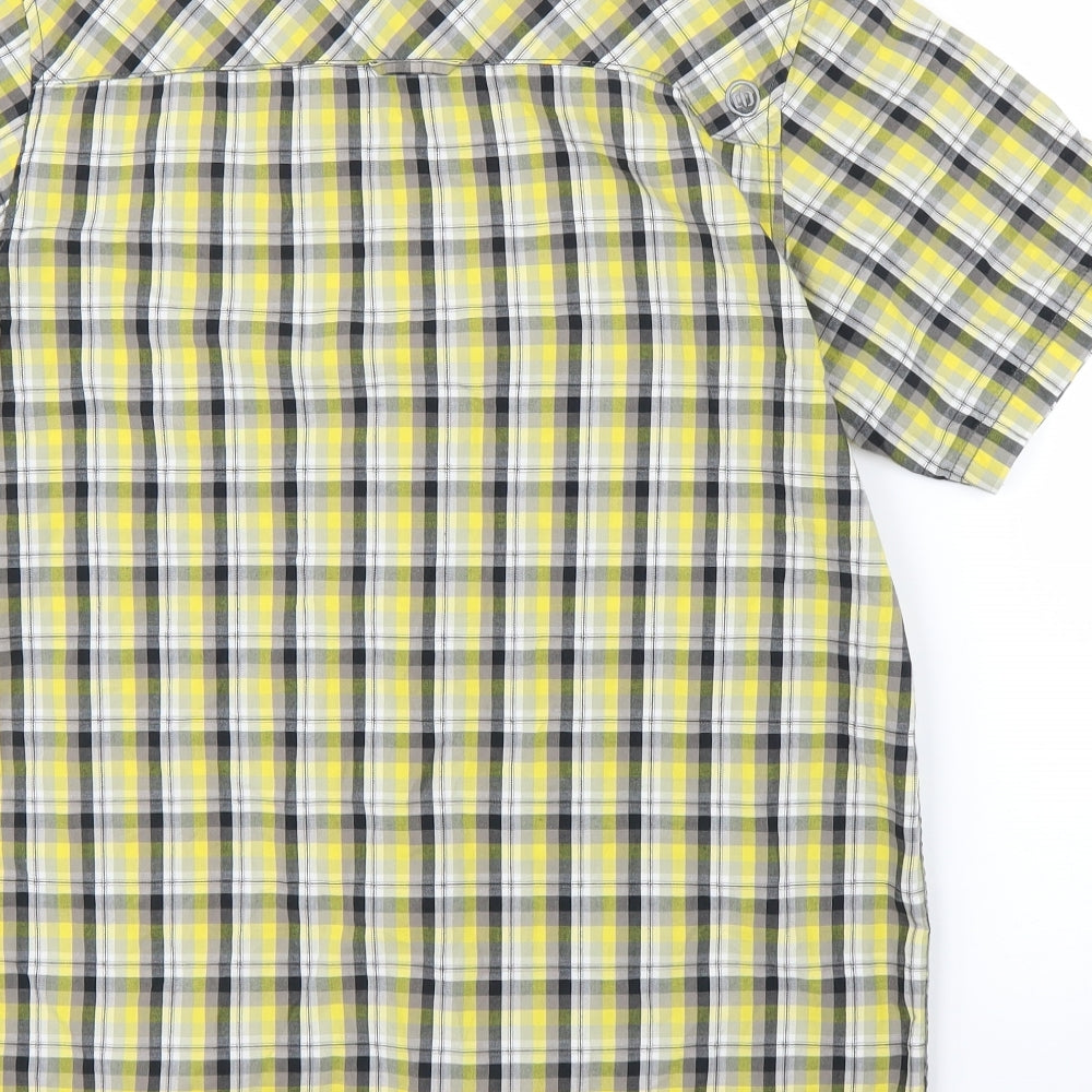 Animal Mens Yellow Plaid   Button-Up Size S