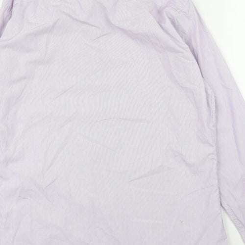 John Lewis Mens Purple Striped   Button-Up Size 16