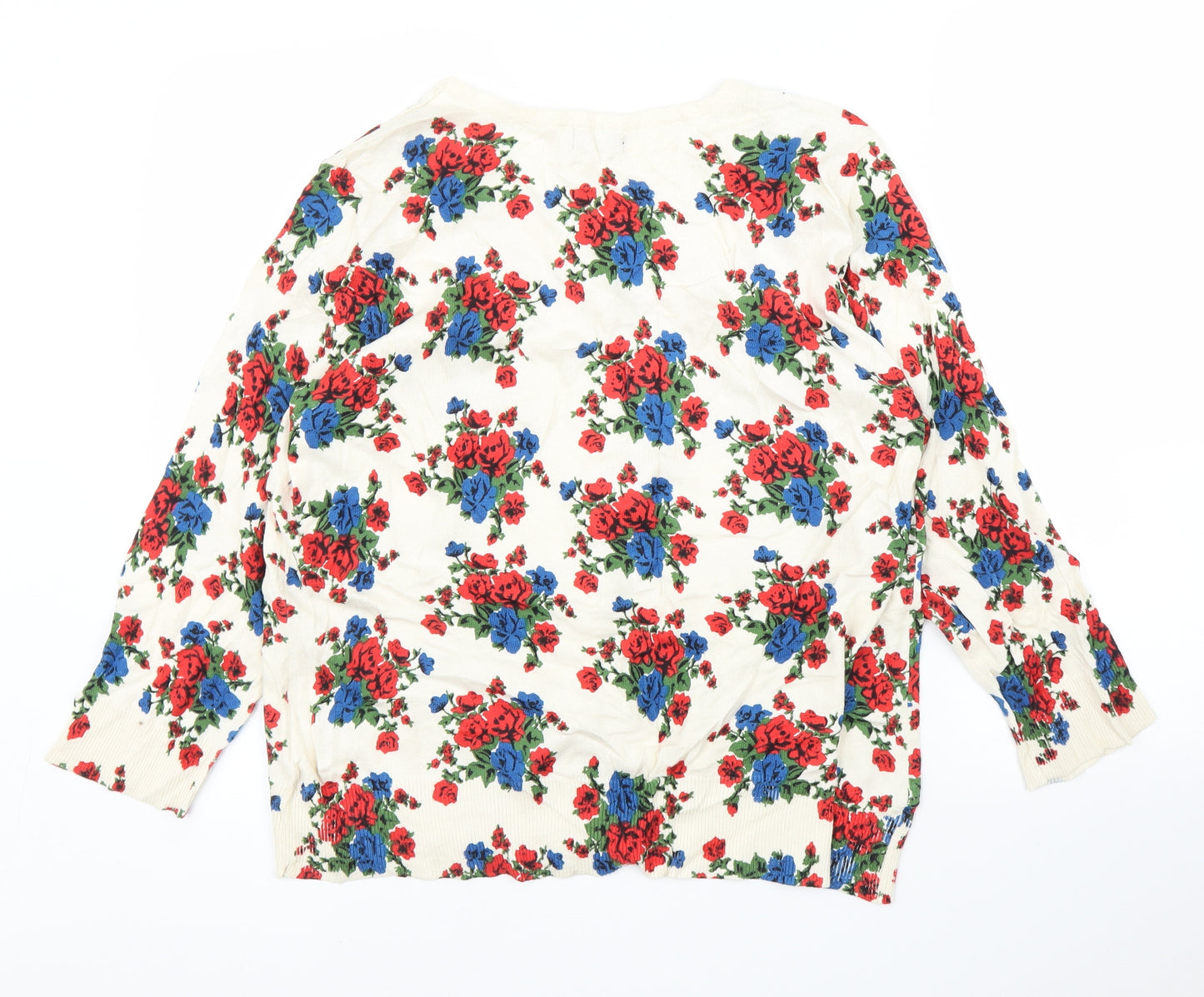 F&F Womens Beige Floral  Cardigan Jumper Size 20