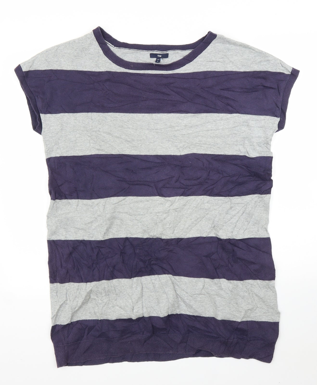 Gap Womens Grey Striped  Tunic Blouse Size M