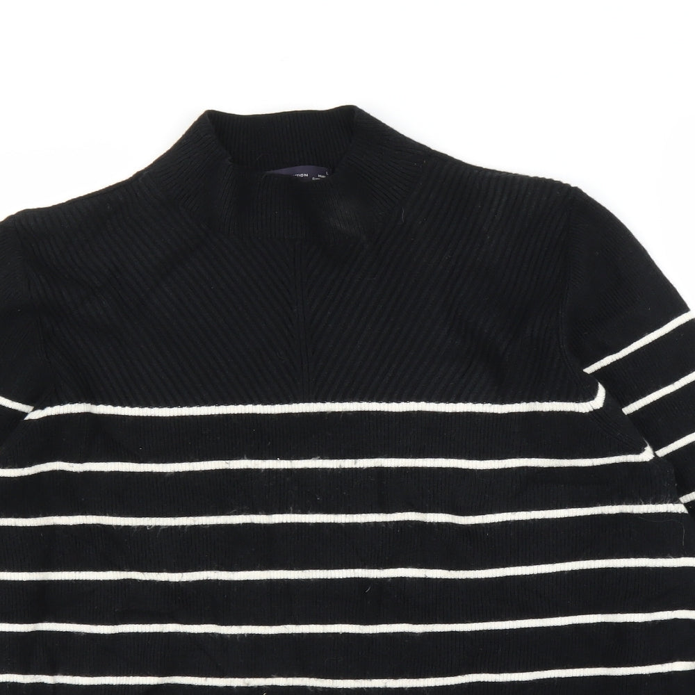 M&S Womens Black Striped  Pullover Jumper Size L