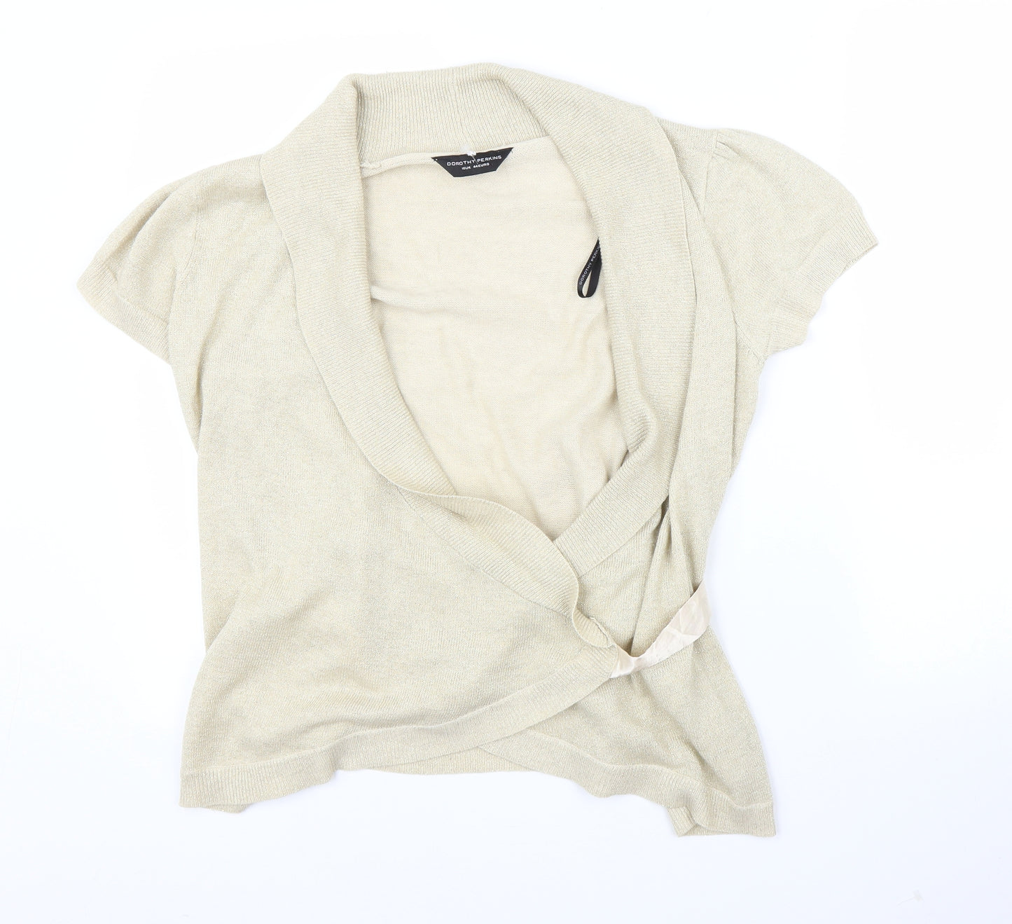 Dorothy Perkins Womens Gold   Wrap Jumper Size 16