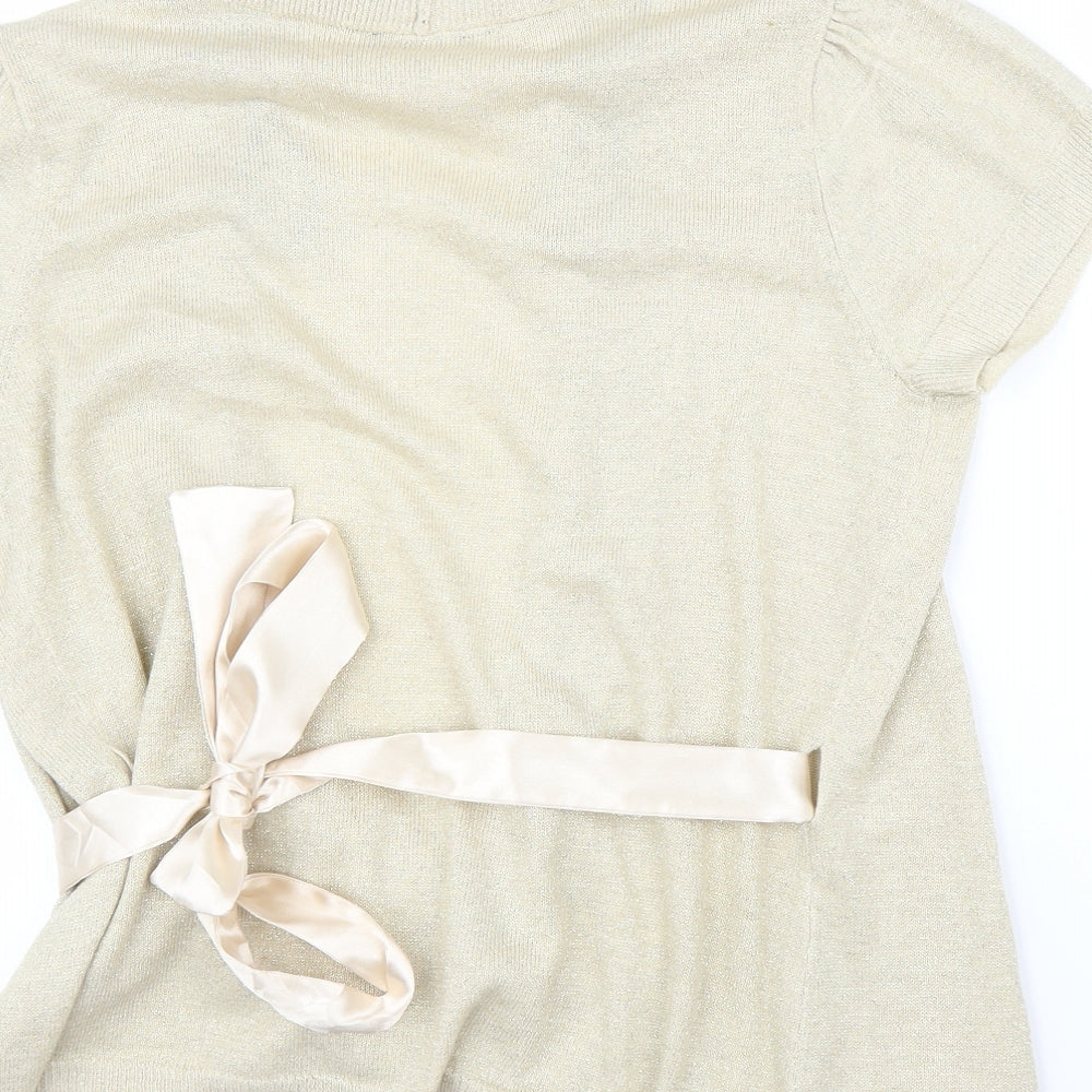 Dorothy Perkins Womens Gold   Wrap Jumper Size 16