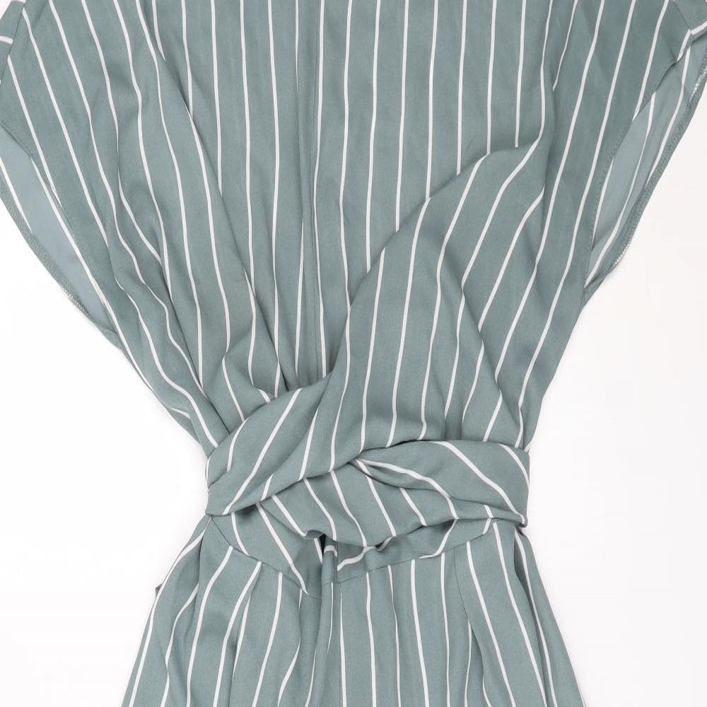 Primark Womens Green Striped  Jumpsuit One-Piece Size 16