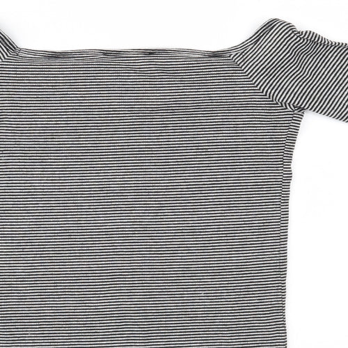 Primark Womens Black Striped  Basic Blouse Size 8