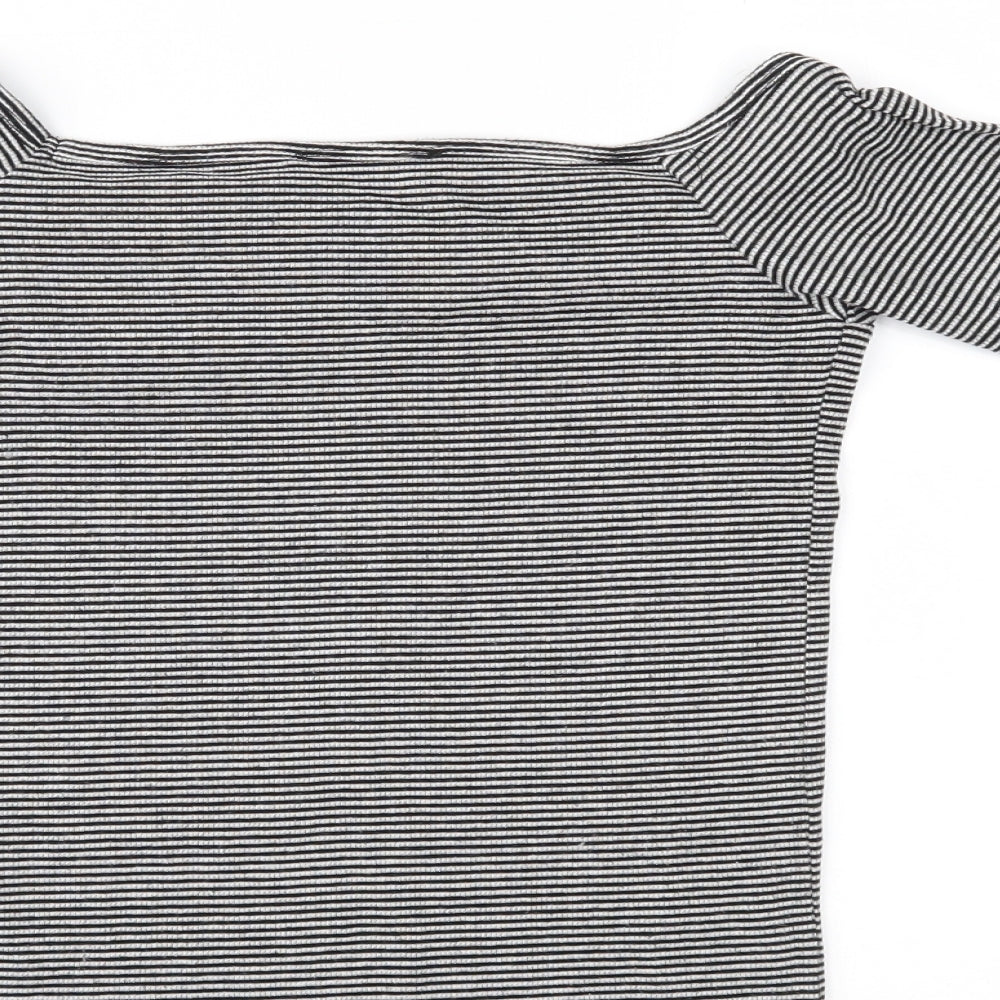 Primark Womens Black Striped  Basic Blouse Size 8