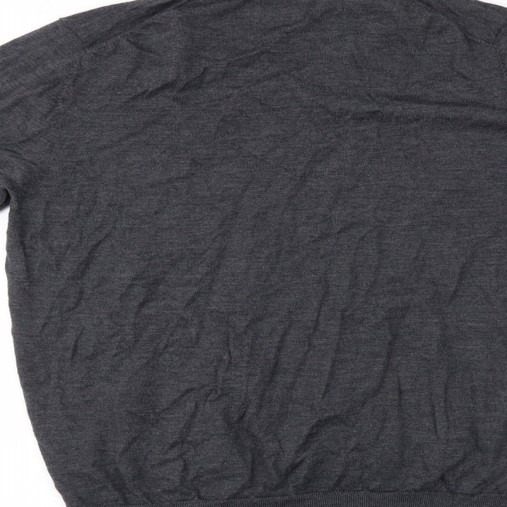 Marks and Spencer Mens Grey   Henley Jumper Size L