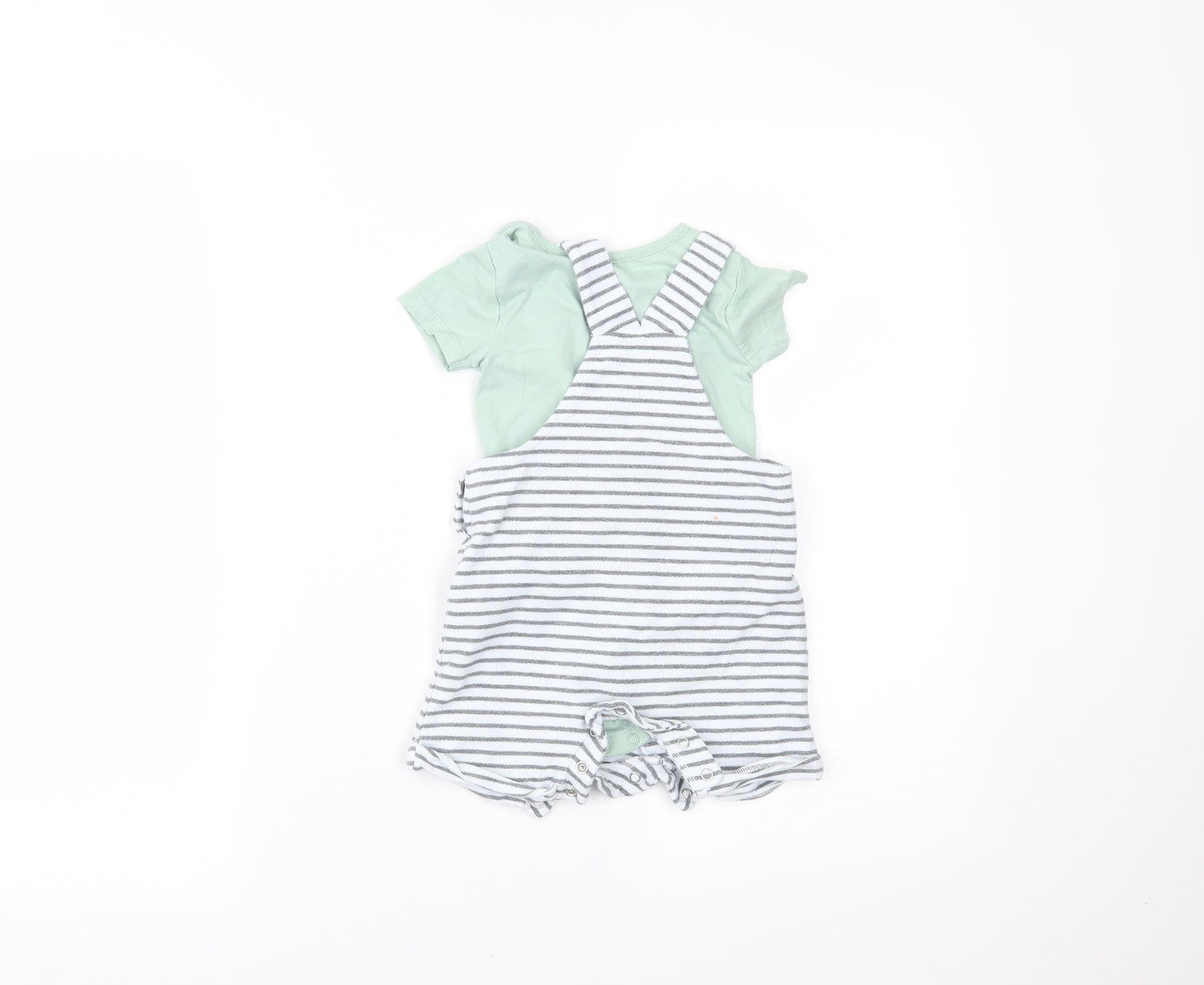 Mothercare Baby Multicoloured Striped  Dungaree One-Piece Size 6-9 Months