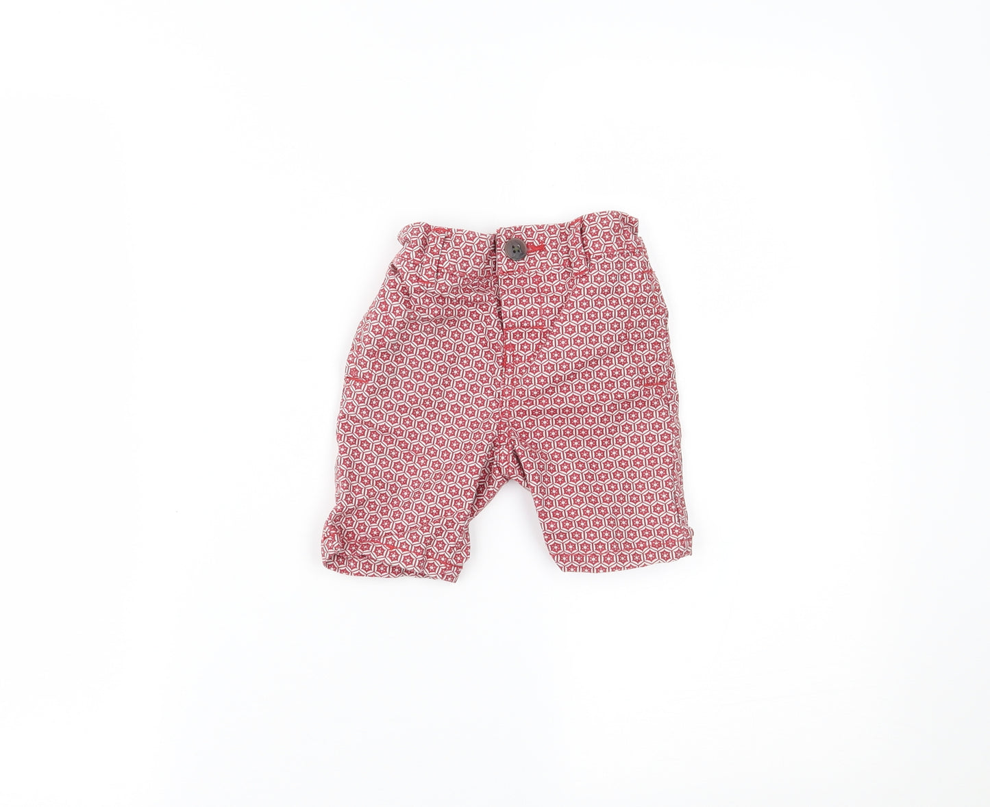 NEXT Baby Red Geometric  Cropped Trousers Size 6-9 Months