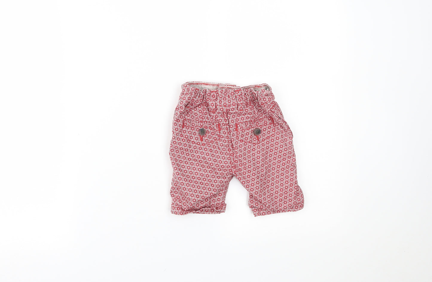 NEXT Baby Red Geometric  Cropped Trousers Size 6-9 Months