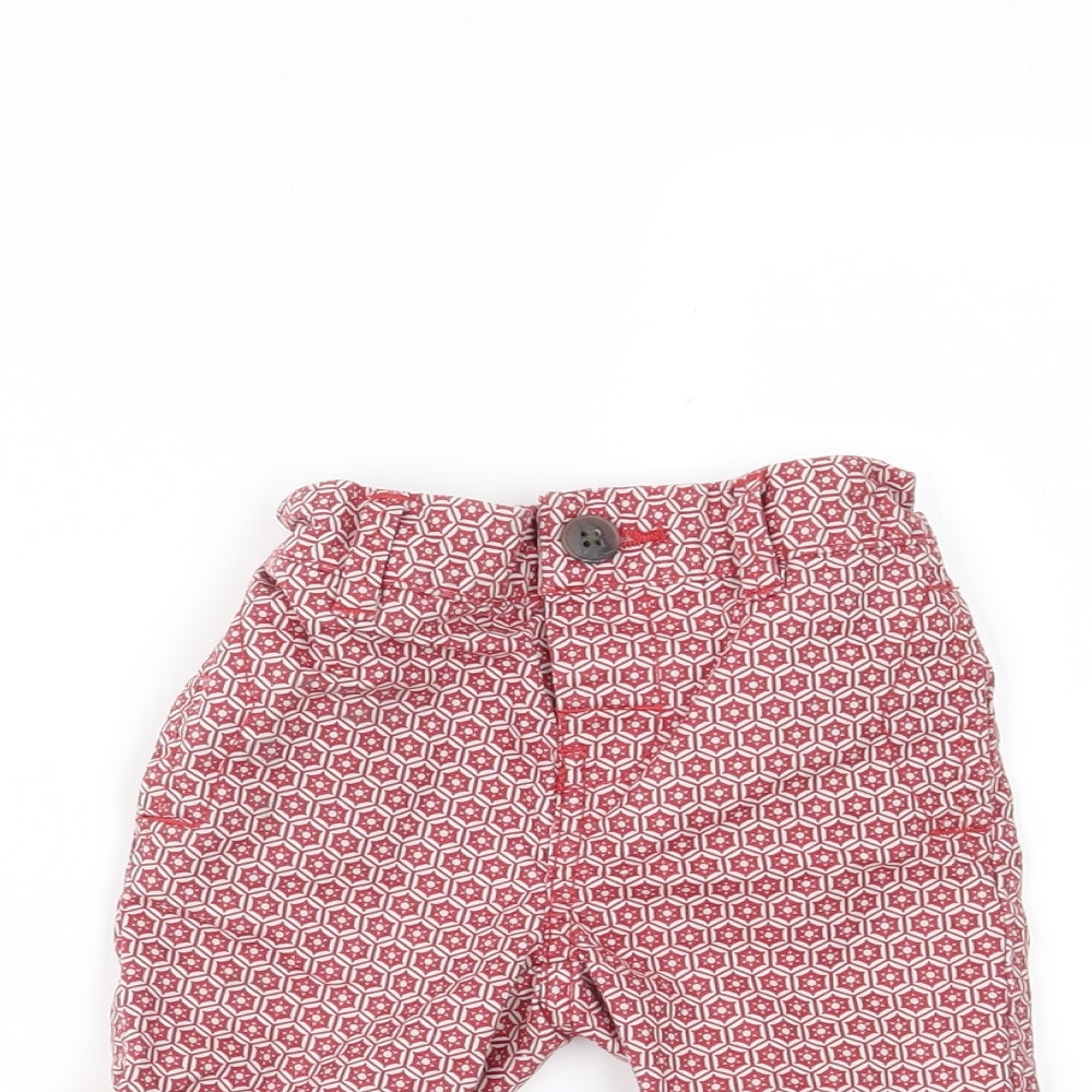 NEXT Baby Red Geometric  Cropped Trousers Size 6-9 Months