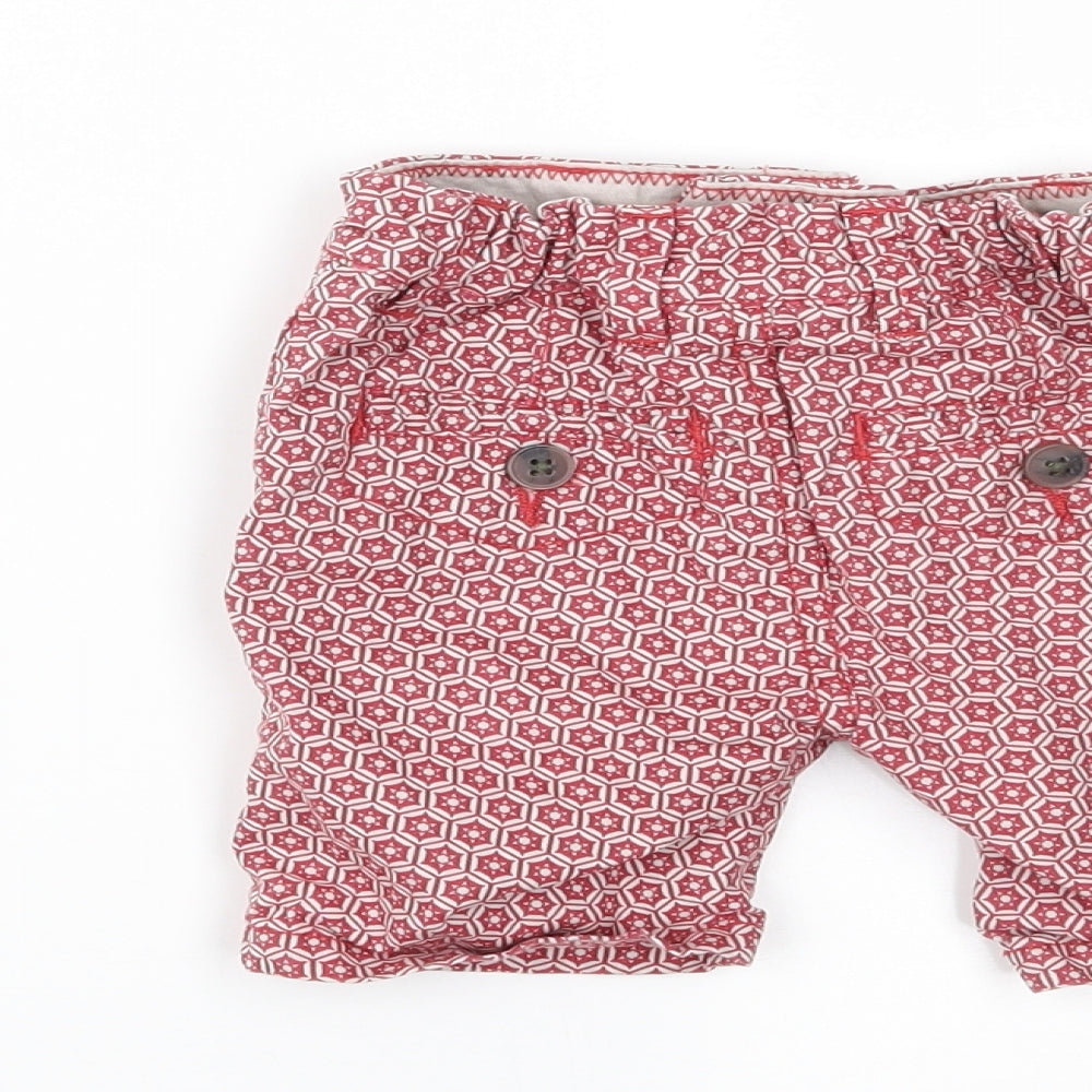 NEXT Baby Red Geometric  Cropped Trousers Size 6-9 Months