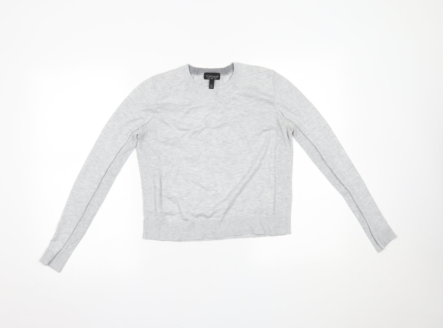 Topshop Womens Grey   Basic Blouse Size 8
