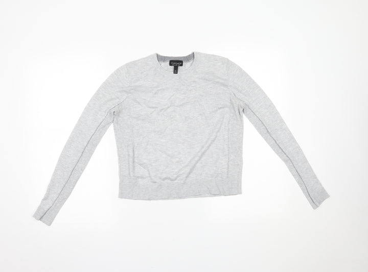 Topshop Womens Grey   Basic Blouse Size 8