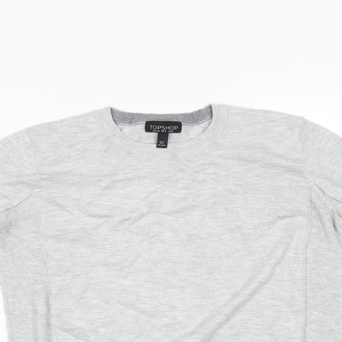 Topshop Womens Grey   Basic Blouse Size 8
