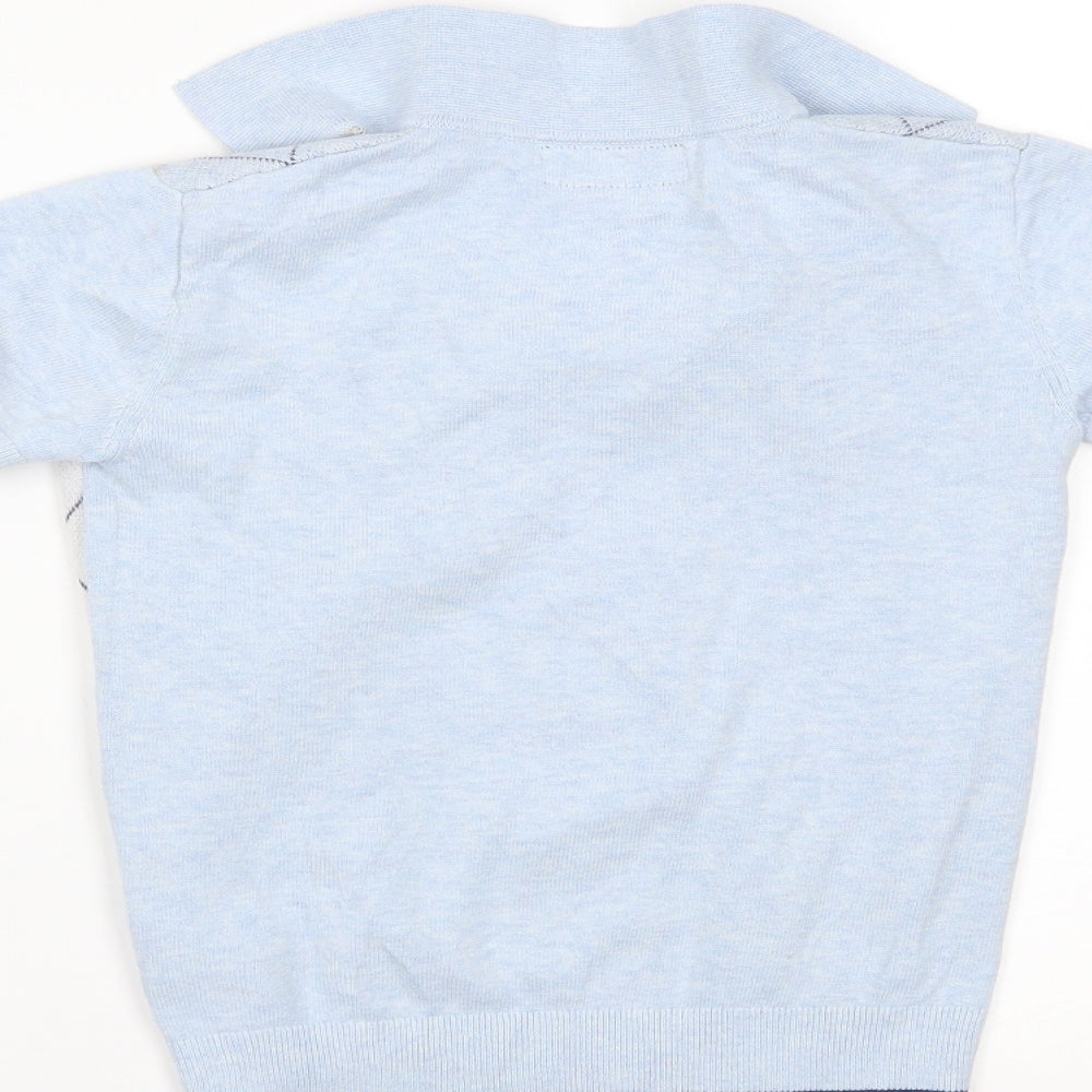 NEXT Boys Blue Check  Basic Polo Size 7 Years
