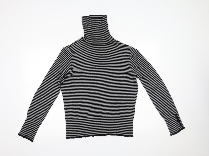 Debenhams Womens Grey Striped  Pullover Jumper Size 16