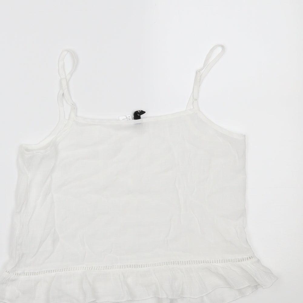 H&M Womens White   Camisole Tank Size 6
