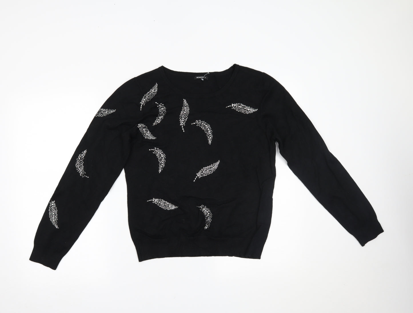 Roman Womens Black   Pullover Jumper Size 14