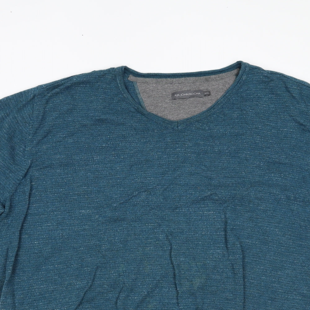 RJR.John Rocha Mens Blue   Pullover Jumper Size 2XL