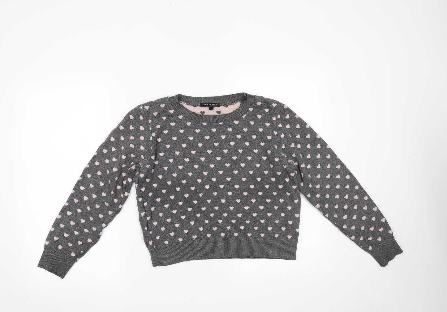 QED London Womens Grey Polka Dot  Pullover Jumper Size L