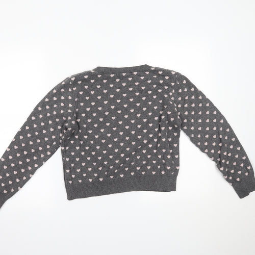 QED London Womens Grey Polka Dot  Pullover Jumper Size L