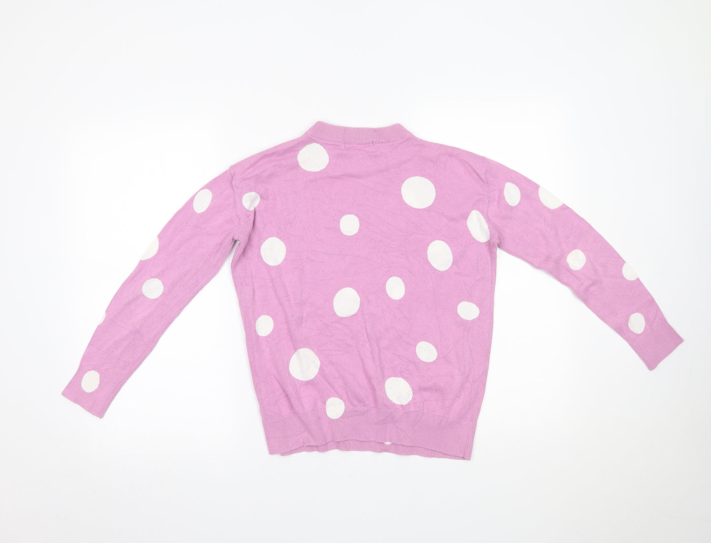 Marks and Spencer Womens Pink Polka Dot  Pullover Jumper Size XS